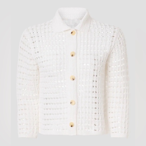 Vince White Open-Knit Cardigan - Picture 2 of 8